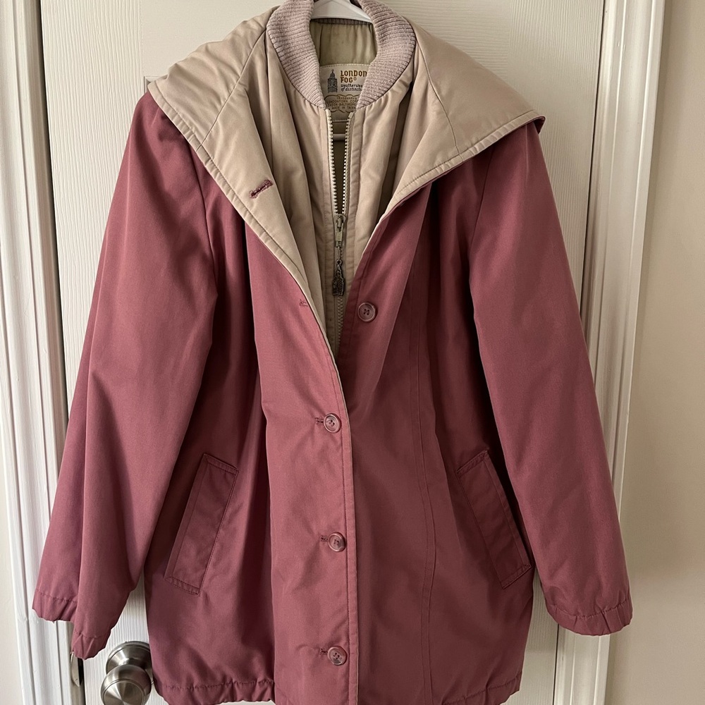 London Fog Mauve and Beige Jacket
